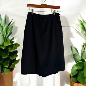 Valentino‎ 12 Boutique Vintage Black Midi Skirt Italy Classic Career Designer